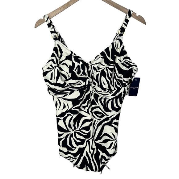Fantasie Aruba Nights One-Piece Swimsuit 34D Floral Print Twist Front - Picture 1 of 11